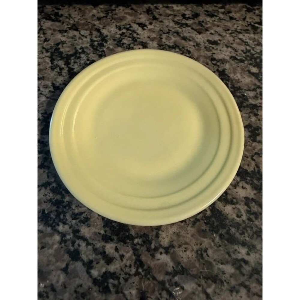 Vintage Yellow Milk Glass Teacup Saucer, 6 Inch